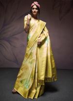 Soft Silk Yellow Party Wear Printed Saree